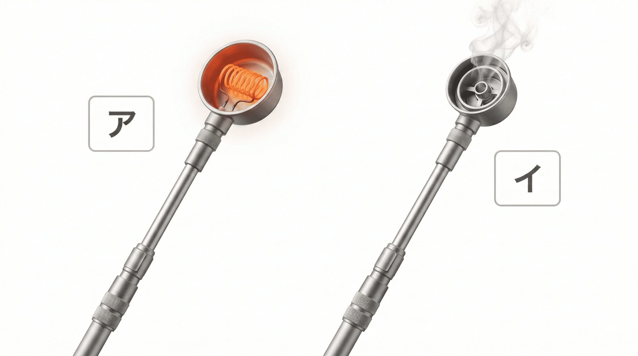 ア（加熱試験器）とイ（加煙試験器）