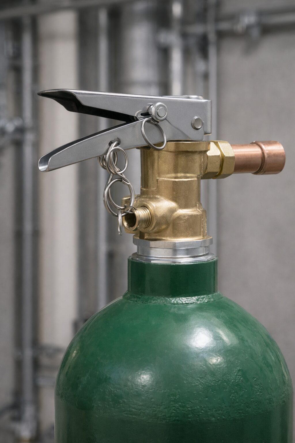 CO₂消火設備の容器弁