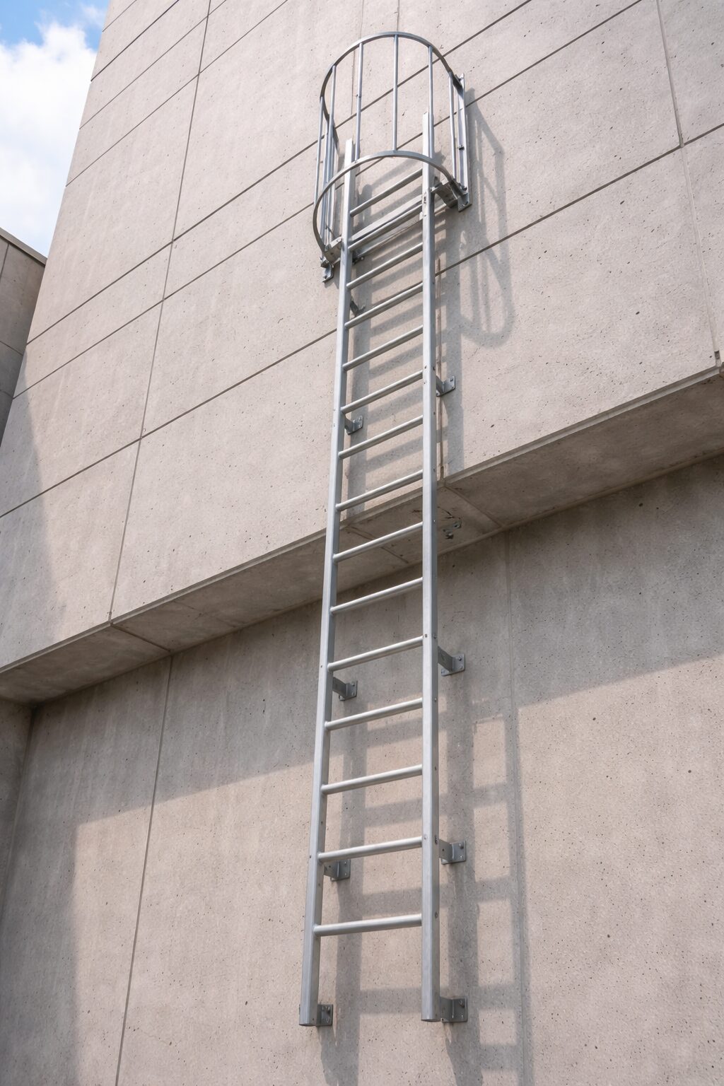 固定はしご（背かご付き）